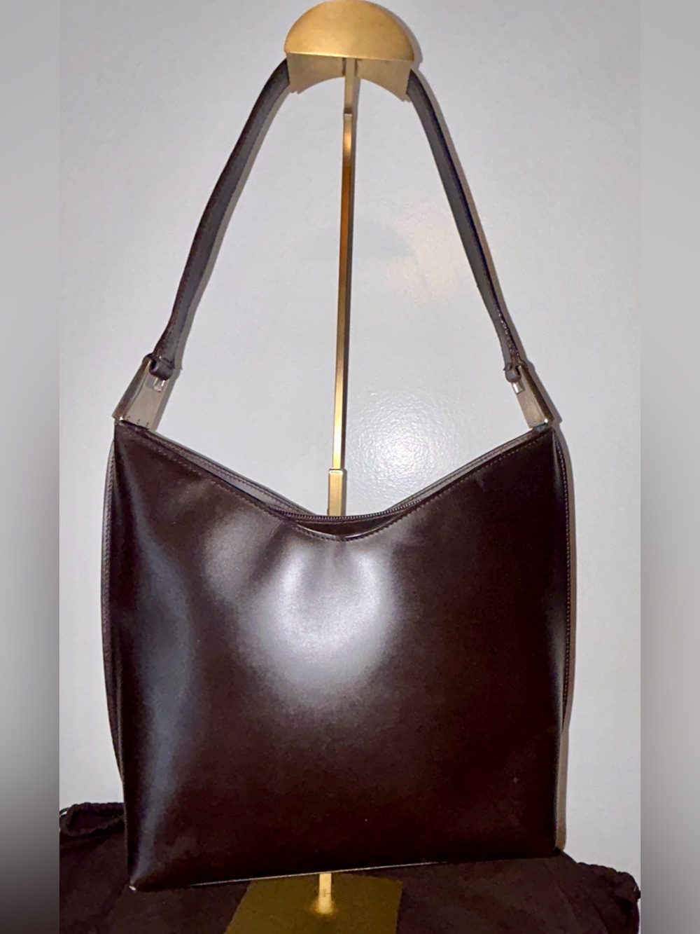 Gucci Tom Ford era Vintage leather shoulder bag. - Picture 6 of 14